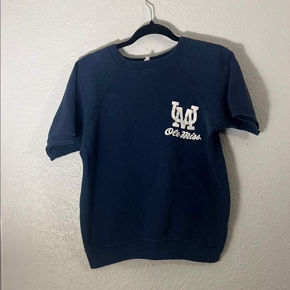 Ole Miss Vintage Navy Blue Shortsleeved Sweatshirt